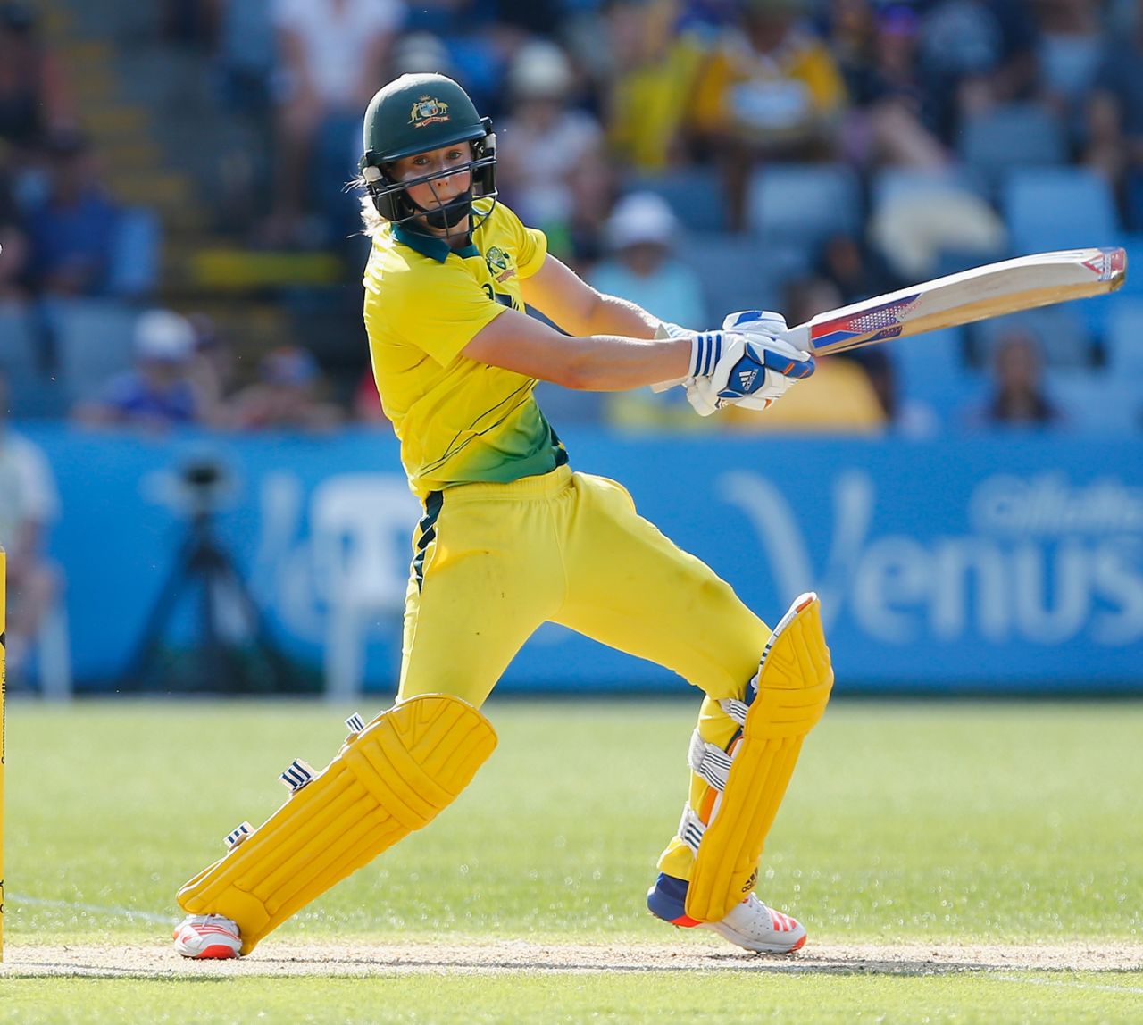 Ellyse Perry cuts one square, Australia v England, Women's Ashes 2017-18, 3rd ODI, Coffs Harbour, October 29, 2017 