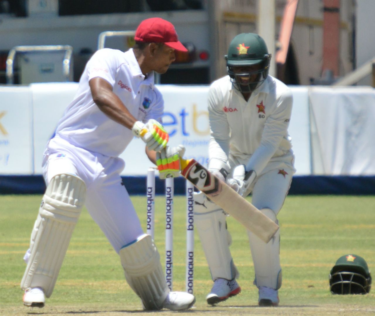 Kieran Powell steers one through point, Zimbabwe v West Indies, 2nd Test, 3rd day, Bulawayo, October 31, 2017
