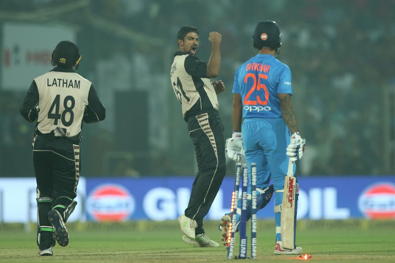 Ish Sodhi was excellent in dewy conditions, India v New Zealand, 1st T20I, Delhi, November 1, 2017