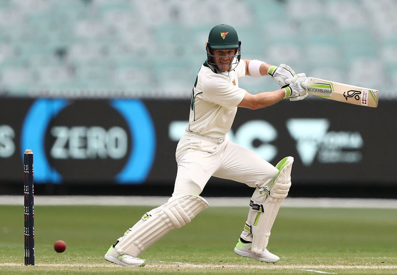 Tim Paine made an unbeaten 71 playing as a specialist batsman, Victoria v Tasmania, Sheffield Shield, Melbourne, 3rd day, November 15, 2017