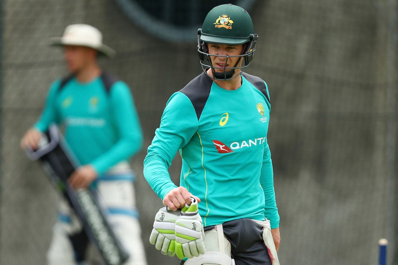 Tim Paine takes part in the batting net sessions, Brisbane, November 22, 2017