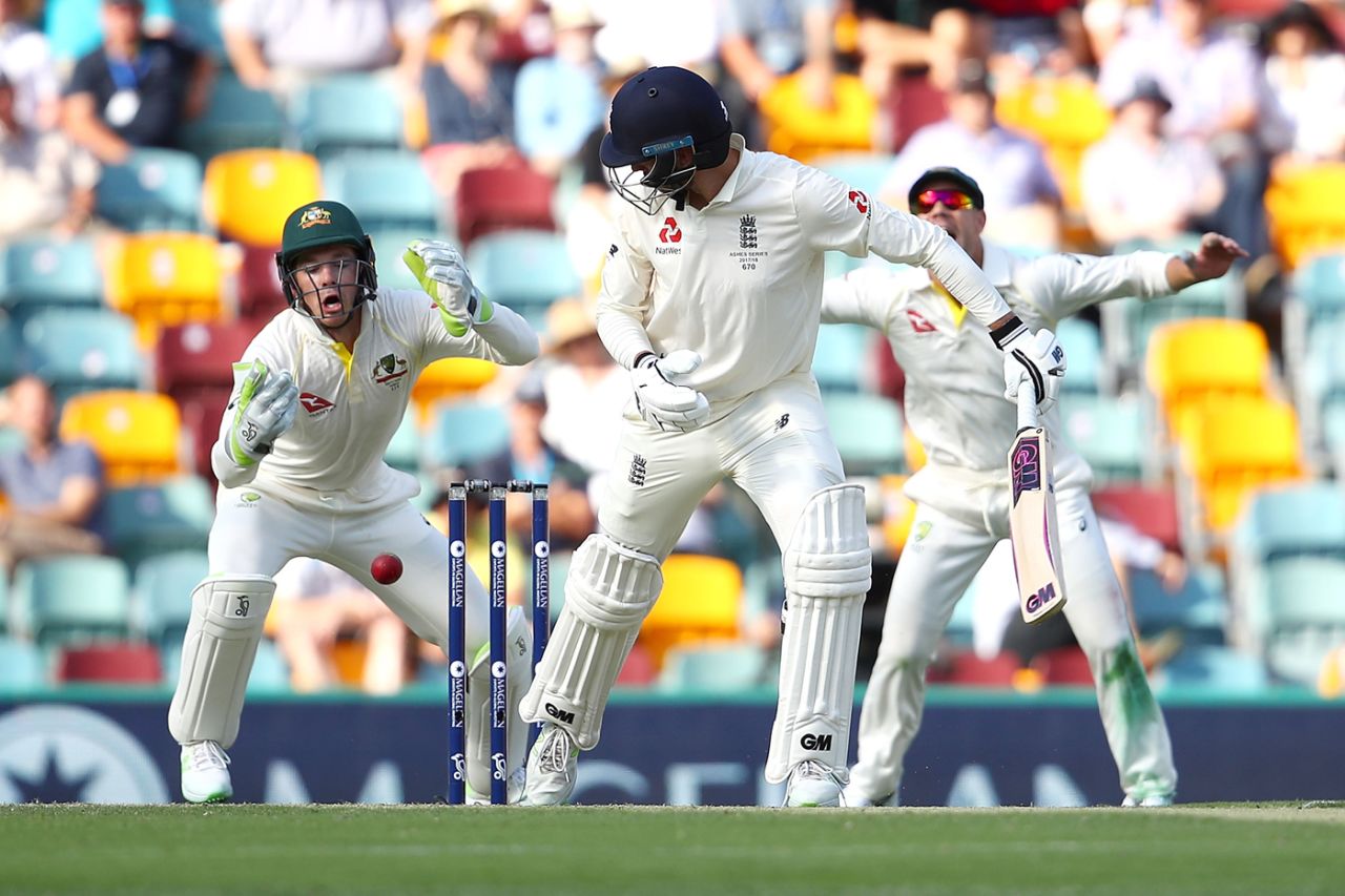 Tim Paine put down a chance off Nathan Lyon as James Vince got a reprieve on 68, Australia v England, 1st Test, The Ashes 2017-18, 1st day, Brisbane, November 23, 2017