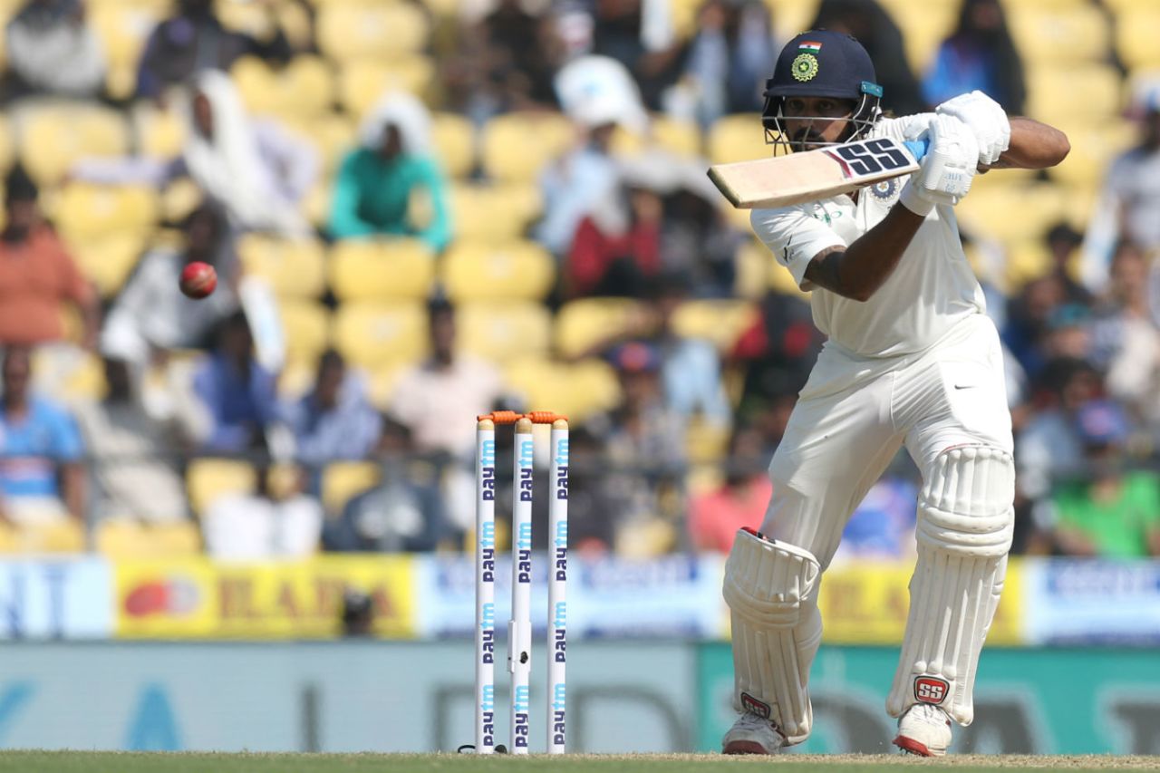M Vijay laces one into the cover region, India v Sri Lanka, 2nd Test, Nagpur, 2nd day, November 25, 2017