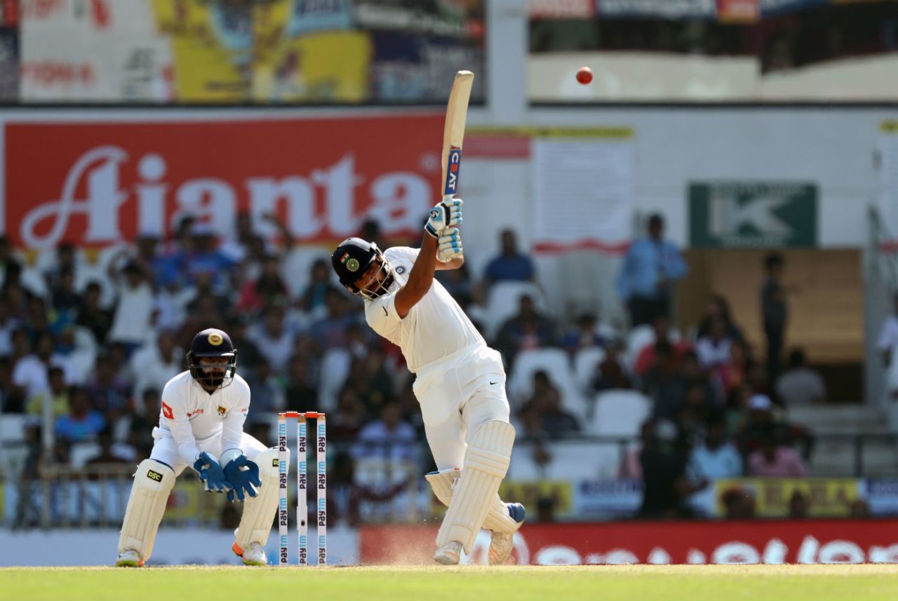 Rohit Sharma played some scintillating strokes against the spinners, India v Sri Lanka, 2nd Test, Nagpur, 3rd day, November 26, 2017