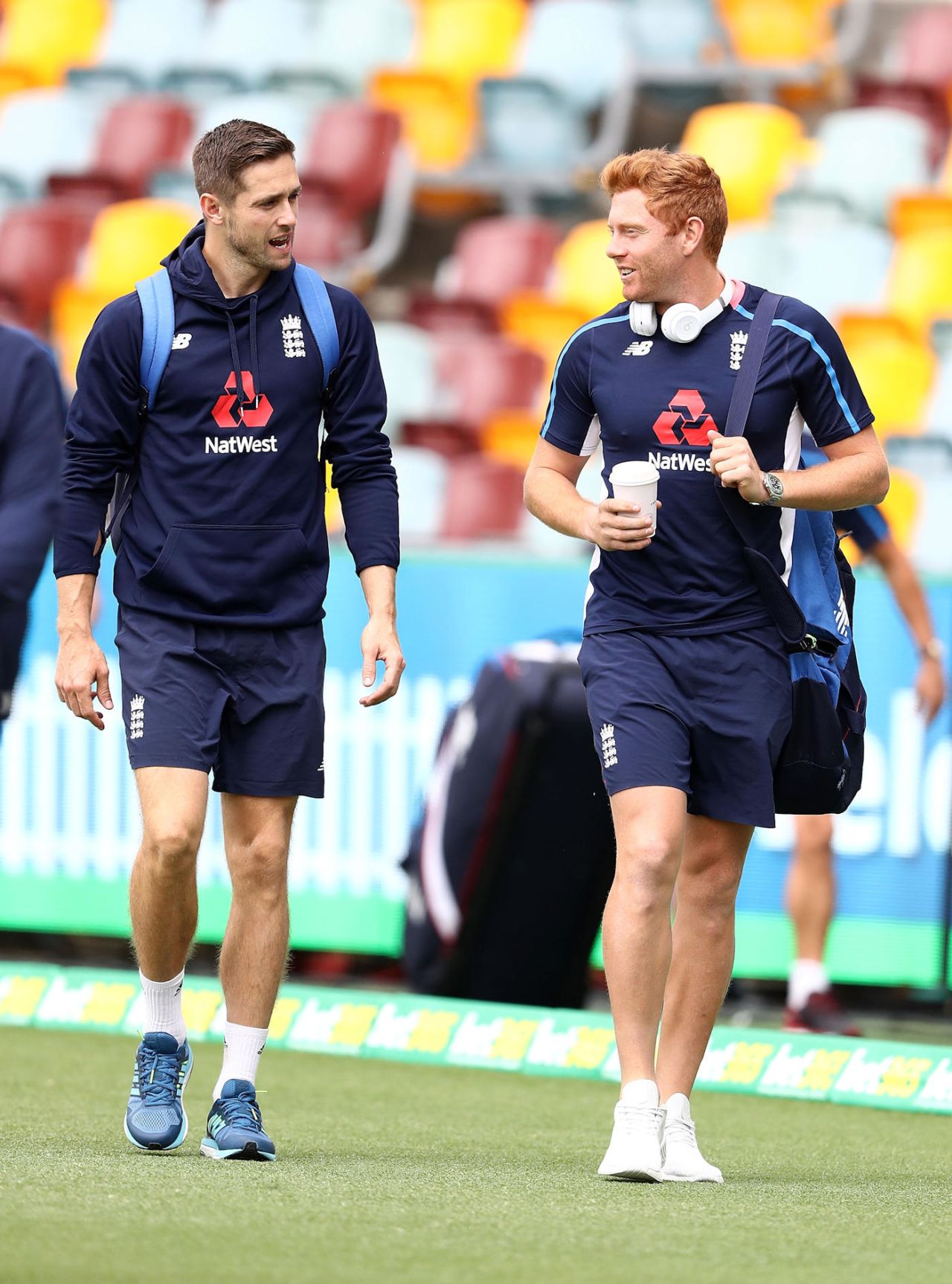 Chris Woakes and Jonny Bairstow, Australia v England, 1st Test, Brisbane, 5th day, November 27, 2017