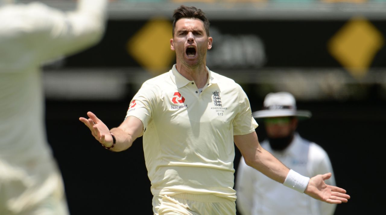 James Anderson is ecstatic after sniping out Tim Paine, Australia v England, The Ashes 2017-18, 1st Test, Brisbane, 3rd day, November 25, 2017