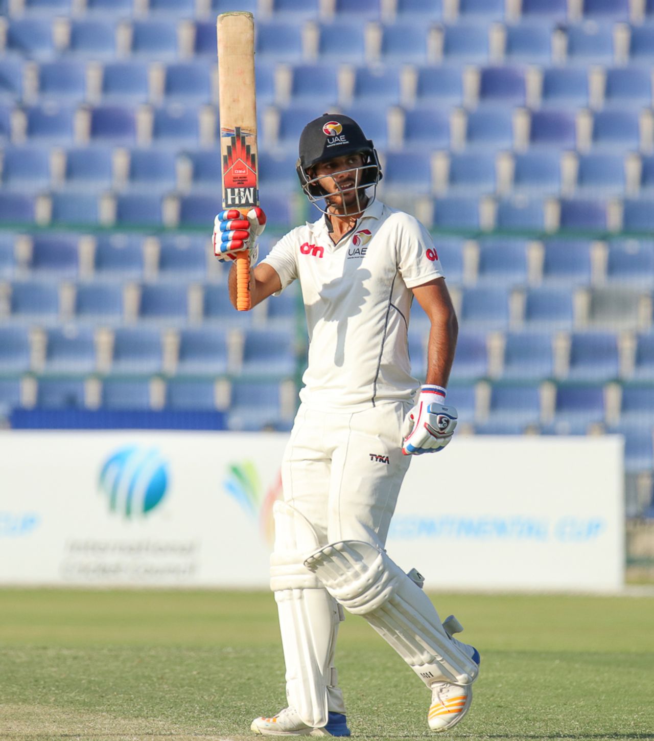 Chirag Suri raises his maiden first-class fifty in just his second match, UAE v Afghanistan, 2015-17 Intercontinental Cup, 3rd day, Abu Dhabi, December 1, 2017