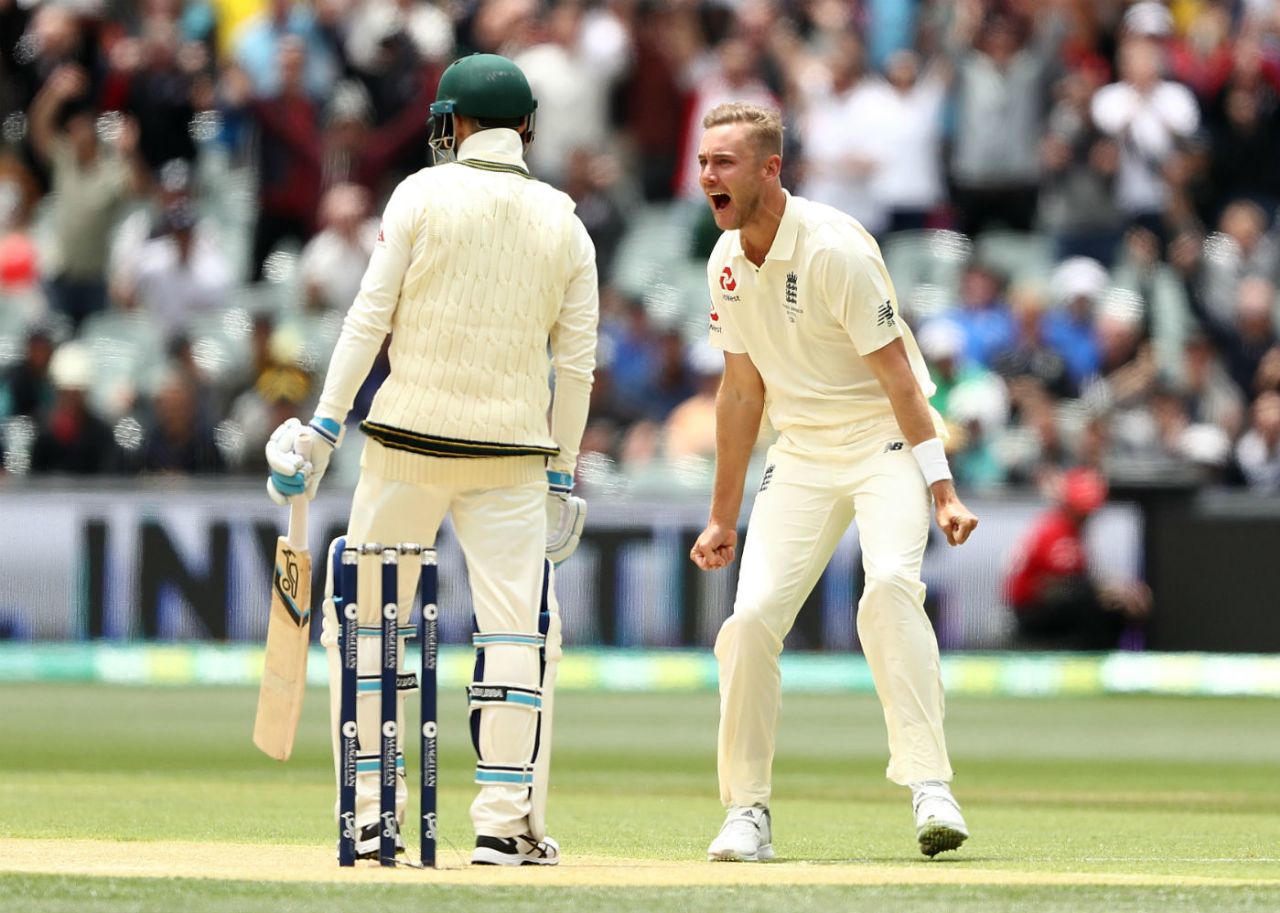 Peter Handscomb fell early on the second day to Stuart Broad, Australia v England, 2nd Test, The Ashes 2017-18, 2nd day, Adelaide, December 3, 2017