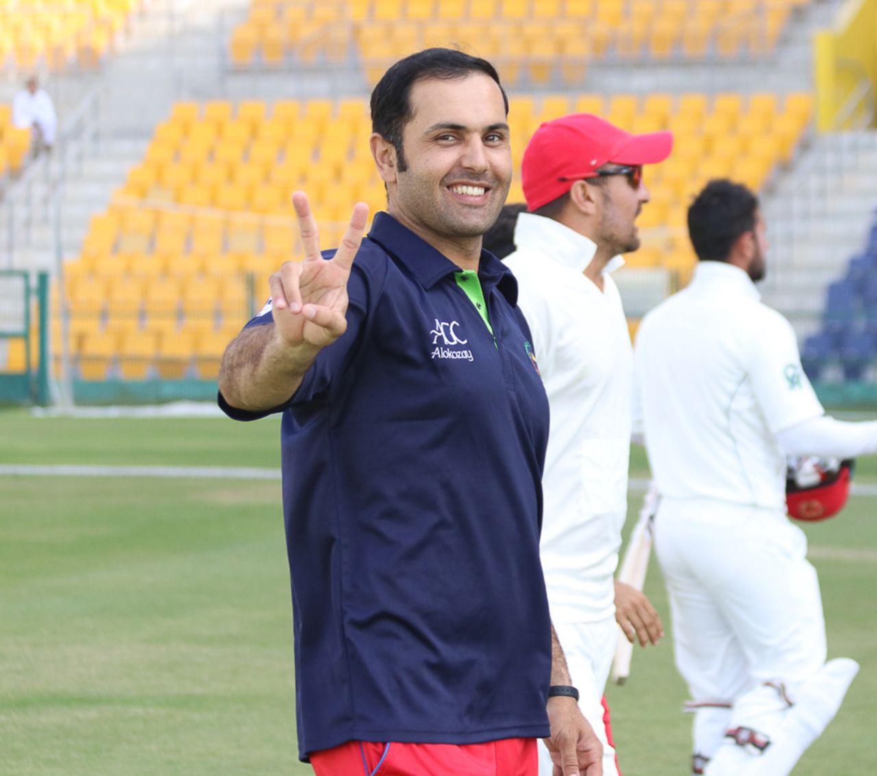 Mohammad Nabi is all smiles after winning the Intercontinental Cup for the second time, UAE v Afghanistan, 2015-17 Intercontinental Cup, 4th day, Abu Dhabi, December 2, 2017