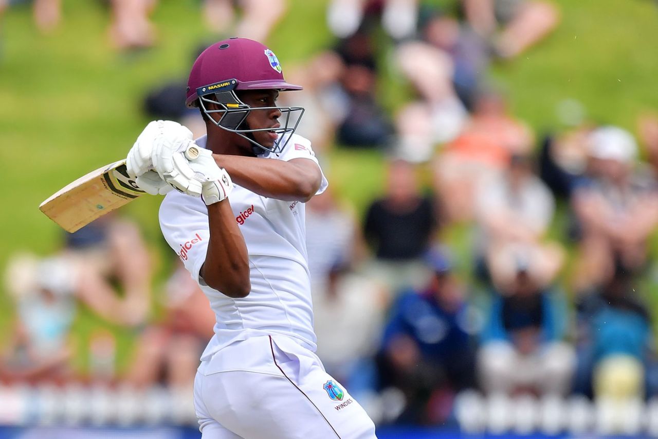 Shimron Hetmyer swivels to pull, New Zealand v West Indies, 1st Test, Wellington, 3rd day, December 3, 2017
