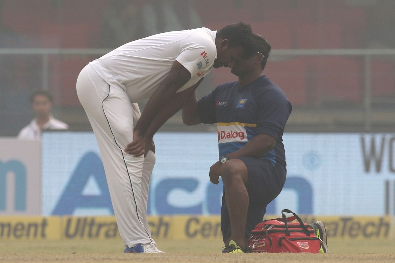 Lahiru Gamage struggled to cope with the conditions, India v Sri Lanka, 3rd Test, Delhi, 2nd day, December 3, 2017