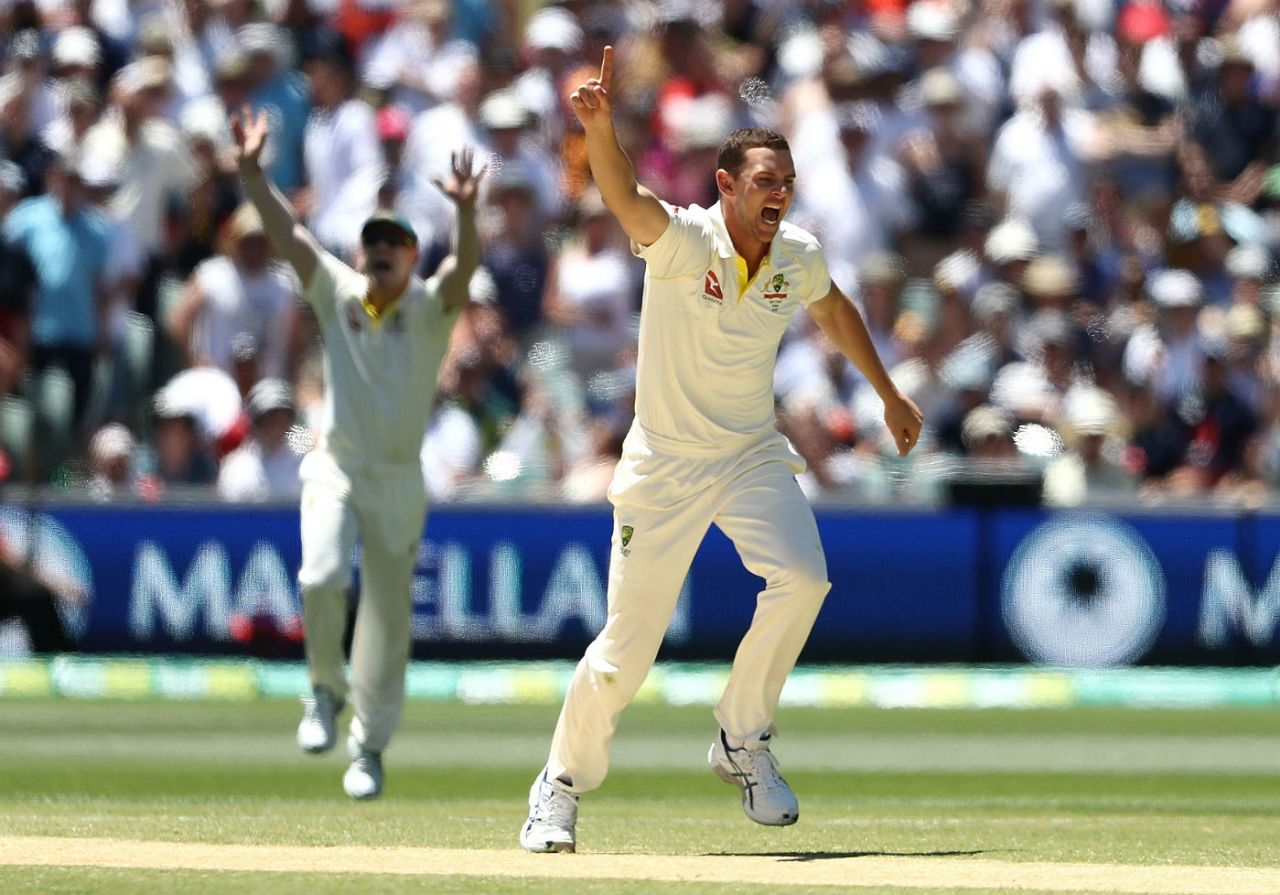 Josh Hazlewood's early breakthroughs gave Australia a huge lift, Australia v England, 2nd Test, Adelaide, December 6, 2017