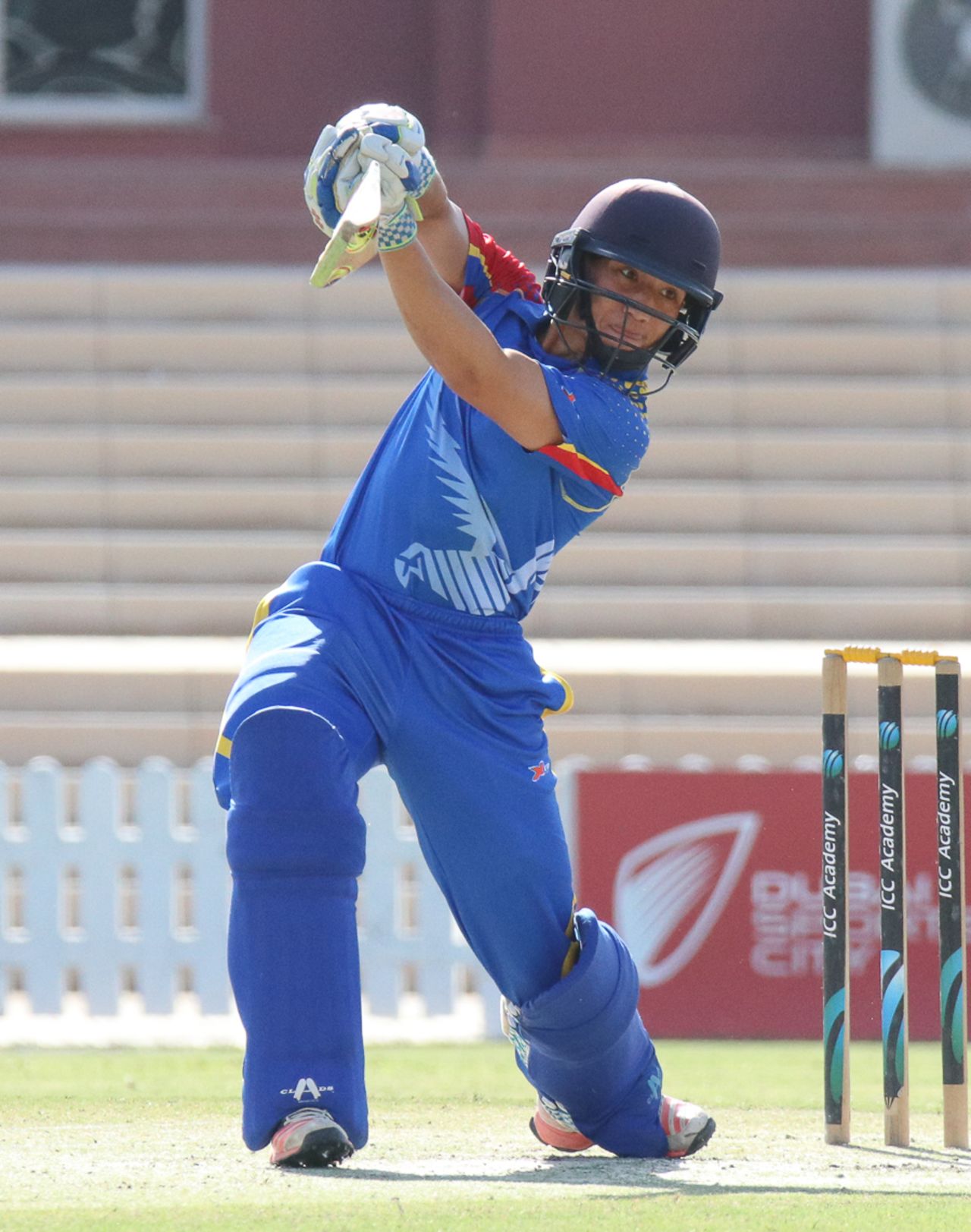 Zane Green drives through the covers for a boundary, Namibia v Netherlands, 2015-17 WCL Championship, Dubai, December 6, 2017