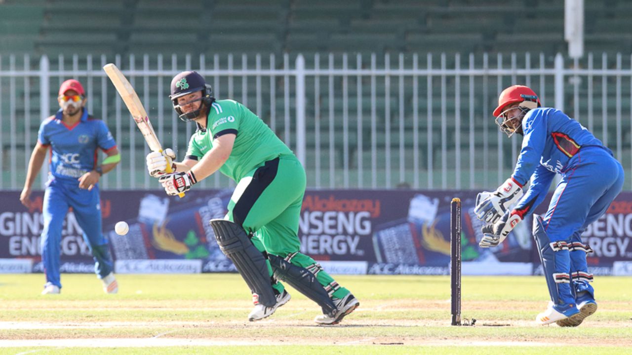 Paul Stirling whips another delivery off his pads through the leg side, Afghanistan v Ireland, 2nd ODI, Sharjah, December 7, 2017