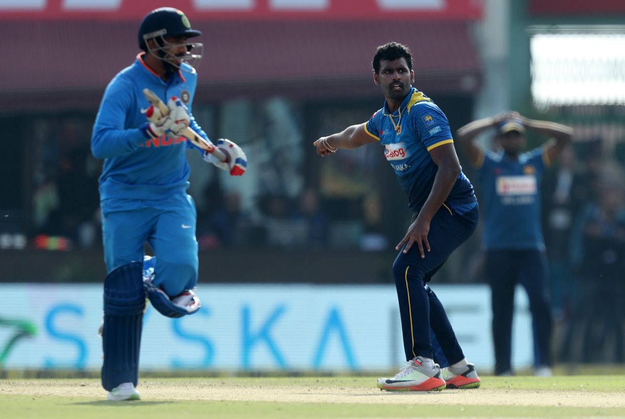 Thisara Perera appeals, India v Sri Lanka, 1st ODI, Dharamsala, December 10, 2017