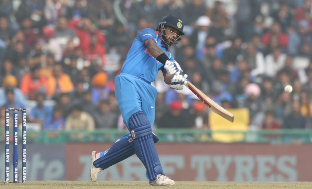 Shikhar Dhawan capitalised on a watchful start, India v Sri Lanka, 2nd ODI, Mohali, December 13, 2017
