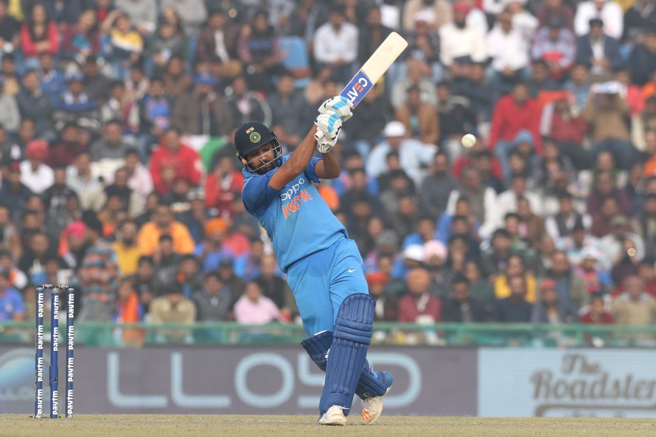 Rohit Sharma swings down the ground, India v Sri Lanka, 2nd ODI, Mohali, December 13, 2017