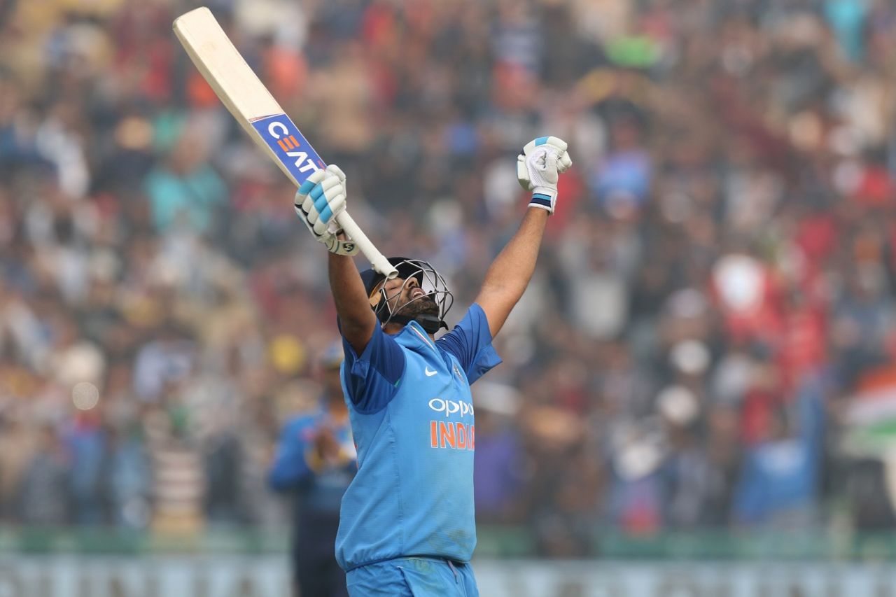 Rohit Sharma soaks in his third double-hundred in ODIs, India v Sri Lanka, 2nd ODI, Mohali, December 13, 2017