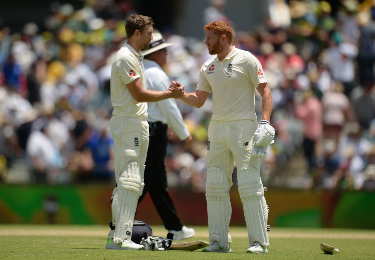 Dawid Malan and Jonny Bairstow took their stand to 237, Australia v England,  3rd Test, Perth, 2nd day, December 15, 2017