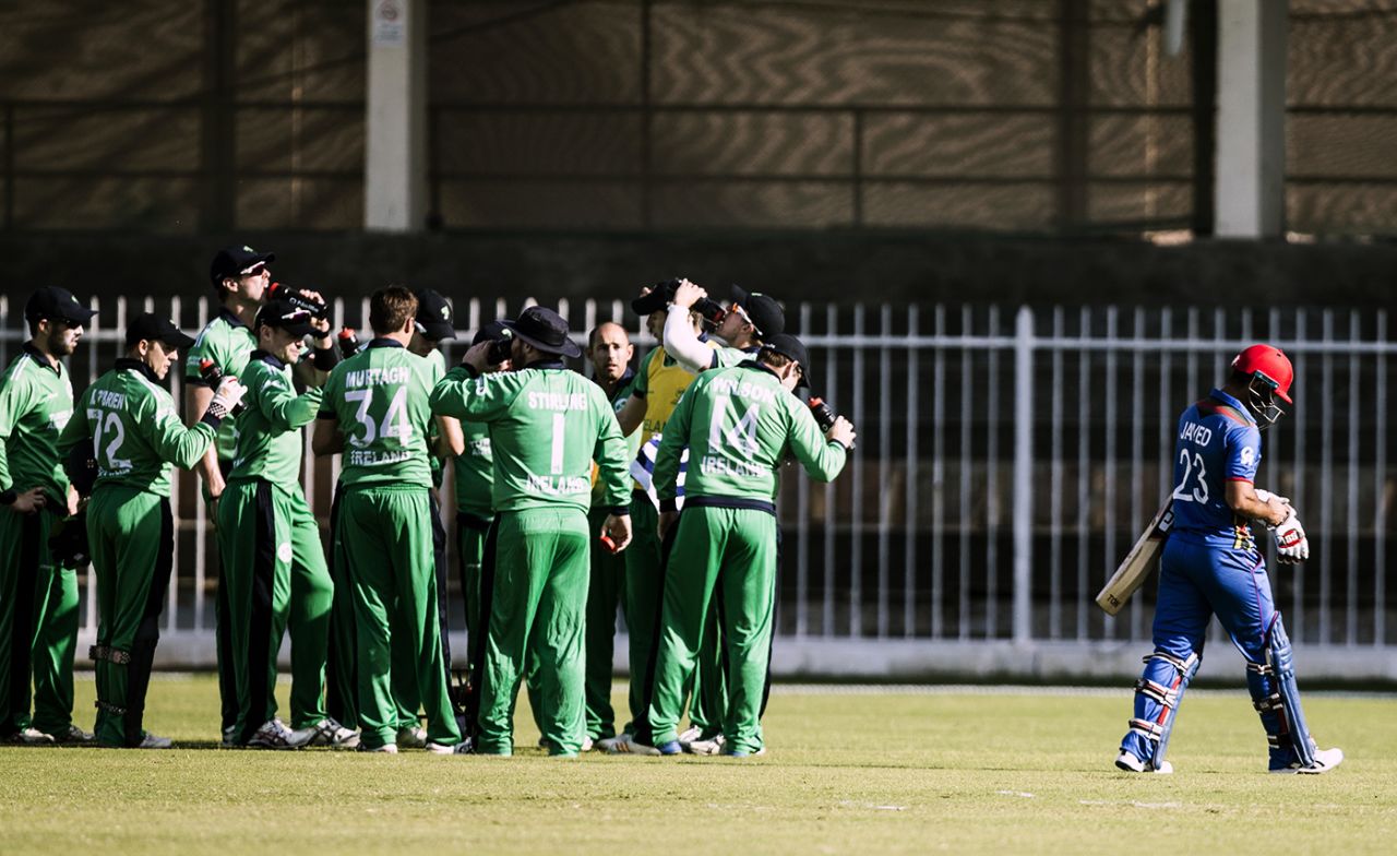 Ireland celebrate Javed Ahmadi's wicket, Afghanistan v Ireland, 3rd ODI, Sharjah, December 10, 2017