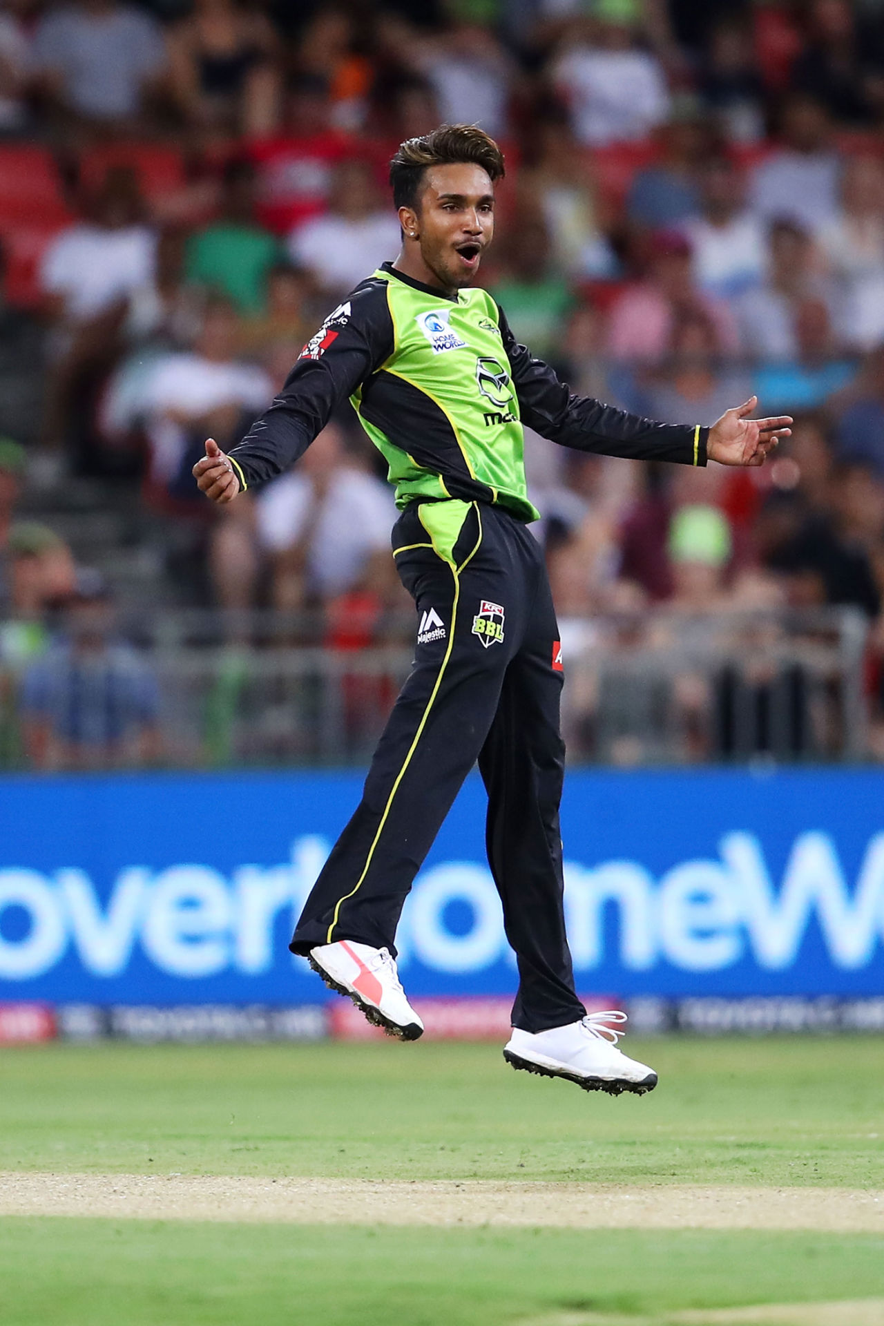 Arjun Nair aced the levitation act after sniping out two Sydney Sixers wickets, Sydney Thunder v Sydney Sixers, Big Bash League 2017-18, Sydney, December 19, 2017