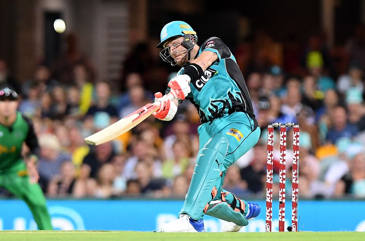 Brendon McCullum unleashed his trademark belligerence early in the innings, Brisbane Heat v Melbourne Stars, Big Bash League 2017-18, Brisbane, December 20, 2017