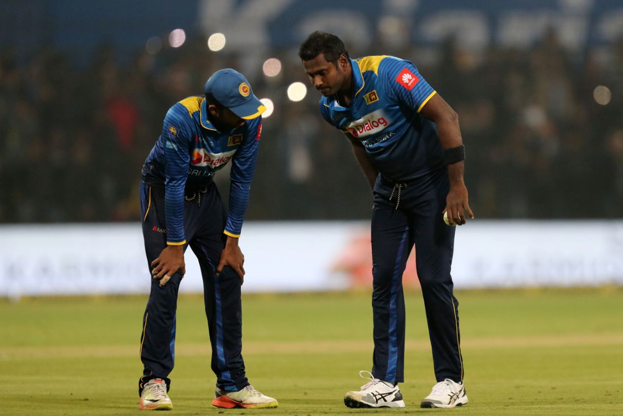 Injuries have dogged Angelo Mathews' career of late, India v Sri Lanka, 2nd T20I, Indore, December 22, 2017