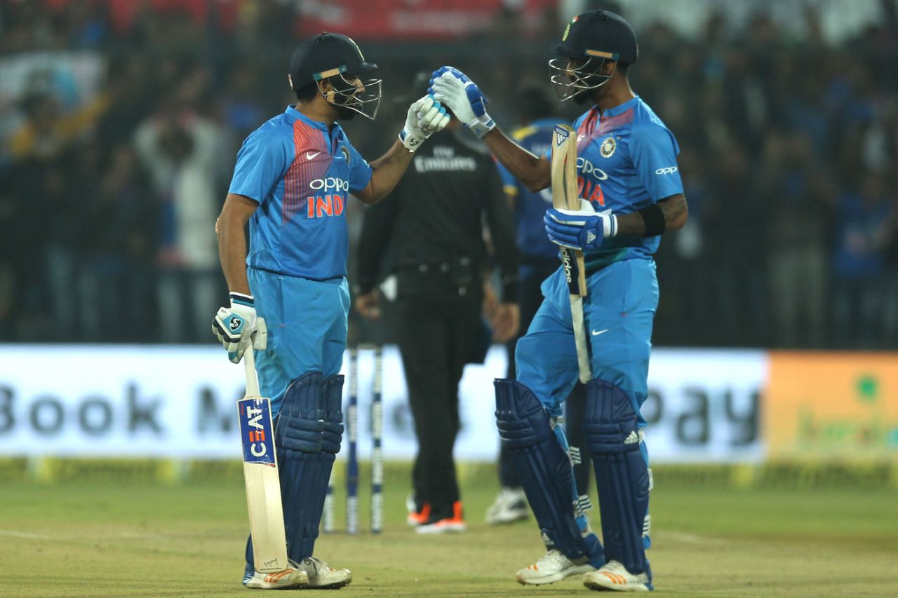 Openers Rohit Sharma and KL Rahul stitched together a 165-run partnership, India v Sri Lanka, 2nd T20I, Indore, December 22, 2017