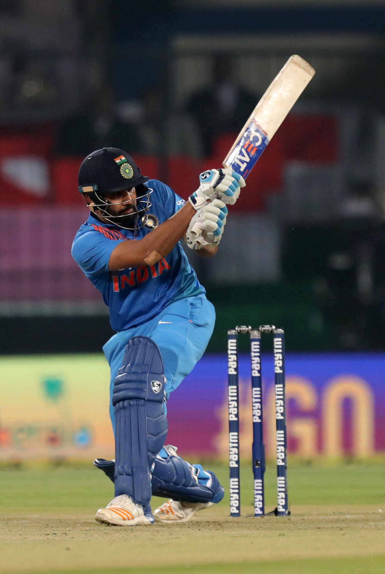 Rohit Sharma whips one behind square, India v Sri Lanka, 2nd T20I, Indore, December 22, 2017