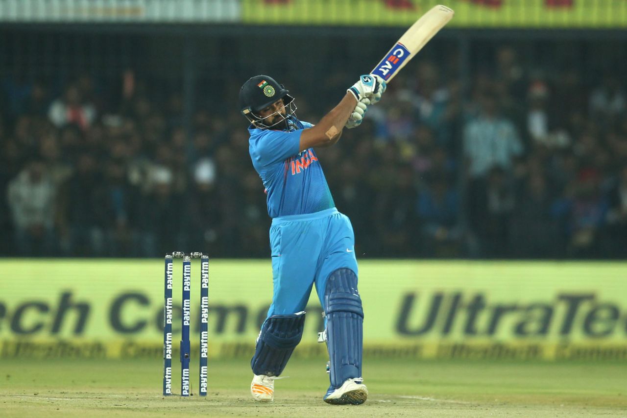 Rohit Sharma pulls on the up, India v Sri Lanka, 2nd T20I, Indore, December 22, 2017