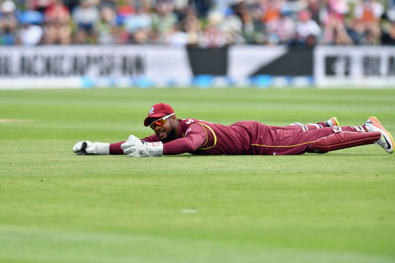 Shai Hope put down a regulation catch early to reprieve George Worker, New Zealand v West Indies, 2nd ODI, Christchurch, December 23, 2017