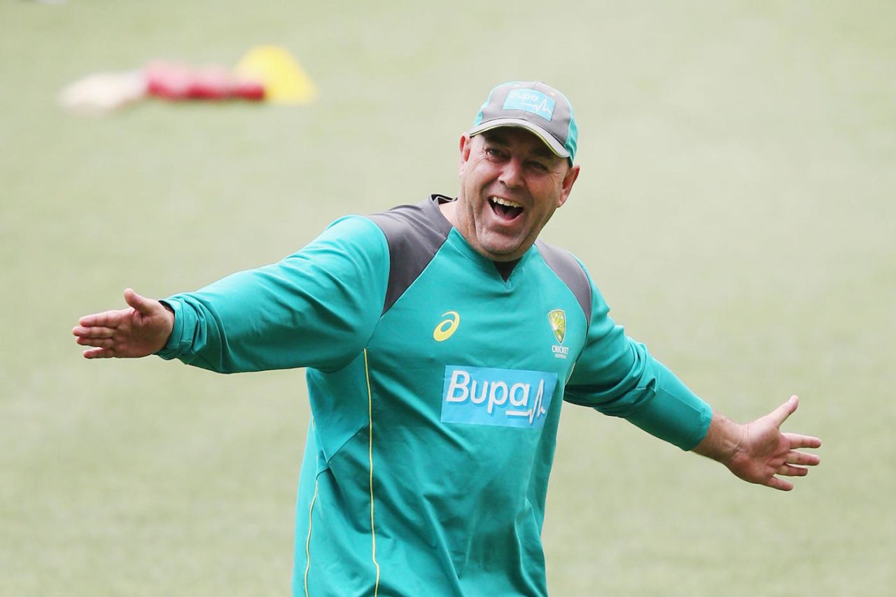 Australia's coach Darren Lehmann was in relaxed mood in Australia's practice session ahead of the Melbourne Test, The Ashes 2017-18, Melbourne, December 24, 2017