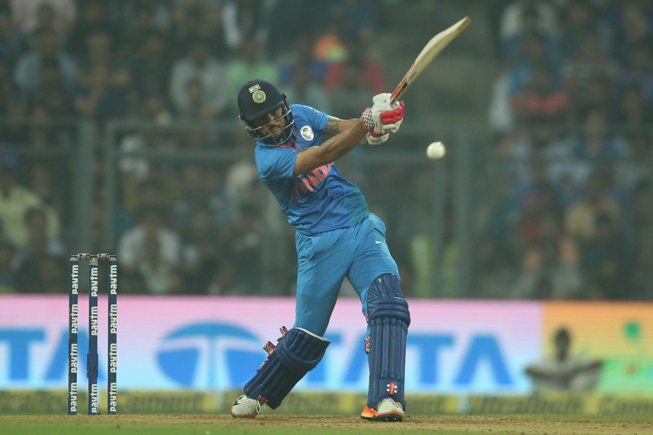 Manish Pandey top-scored with a 29-ball 32, India v Sri Lanka, 3rd T20I, Mumbai, December 24, 2017
