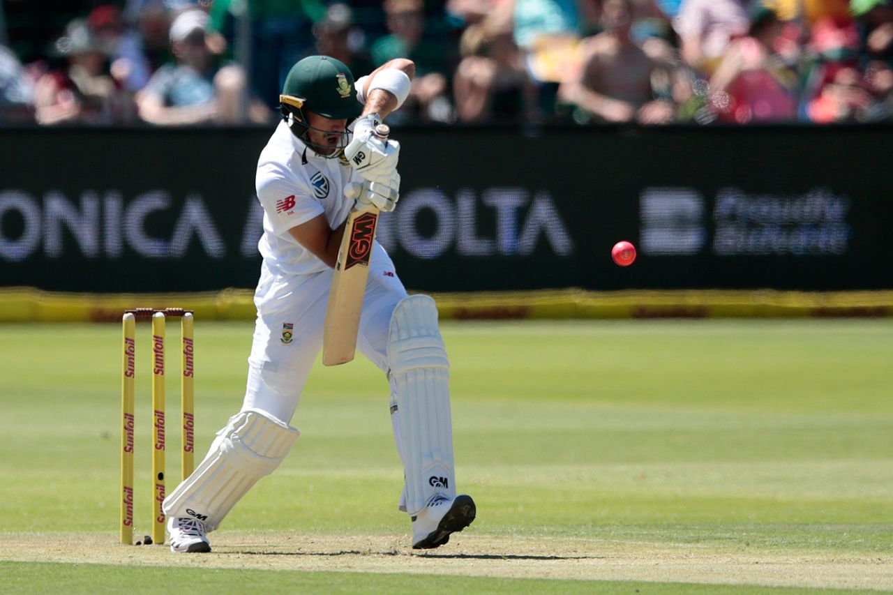 Aiden Markram gets behind the line, South Africa v Zimbabwe, only Test, 1st day, Port Elizabeth, December 26, 2017