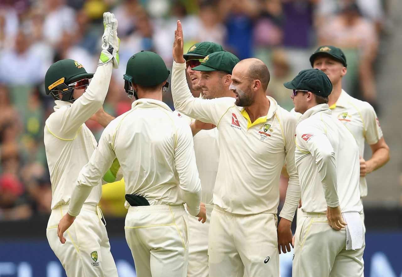 Nathan Lyon removed Jonny Bairstow for 22, Australia v England, 4th Ashes Test, Melbourne, 3rd day, December 28, 2017