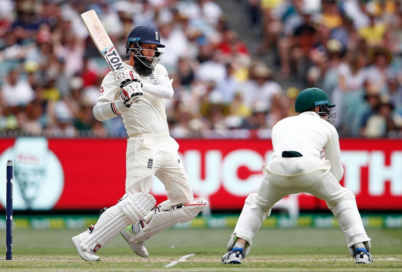 Moeen Ali produced a frantic innings of 20, Australia v England, 4th Ashes Test, Melbourne, 3rd day, December 28, 2017