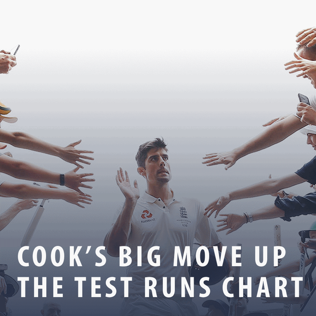 Alastair Cook moved up to sixth on the all-time Test runs chart