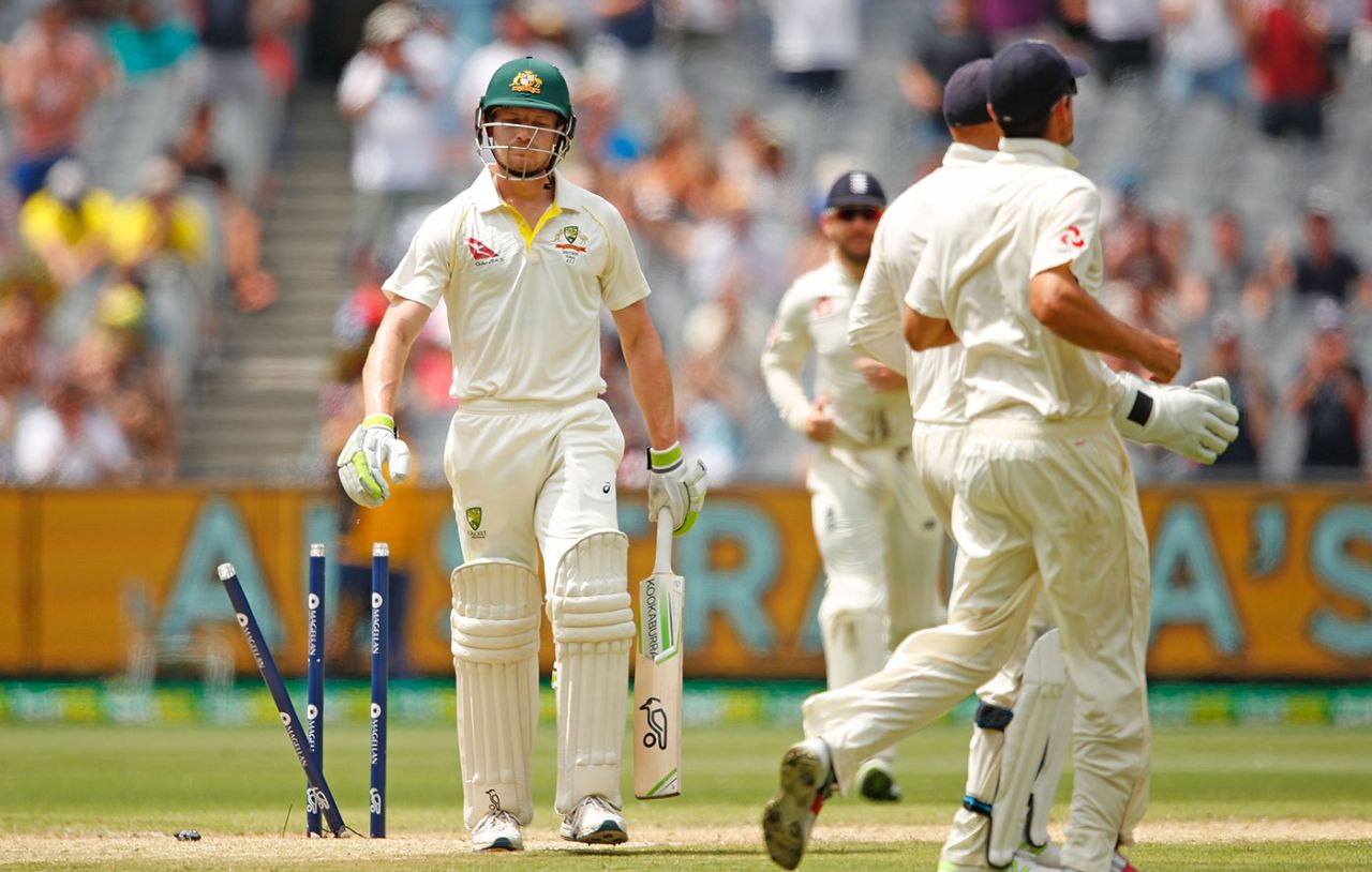 Cameron Bancroft dragged on against Chris Woakes, Australia v England, 4th Ashes Test, Melbourne, 4th day, December 29, 2017