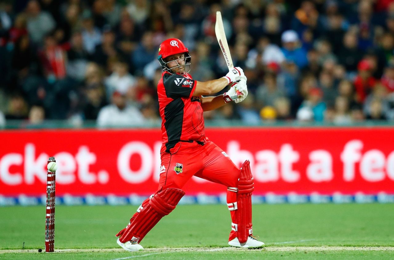 Aaron Finch hastened Renegades' victory push with a 38-ball half-century, Melbourne Renegades v Sydney Sixers, Big Bash League 2017-18, Victoria, January 3, 2018