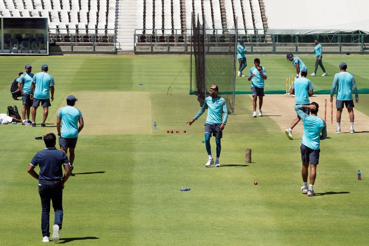 India's players engage in a full-fledged net session, Cape Town, January 3, 2018