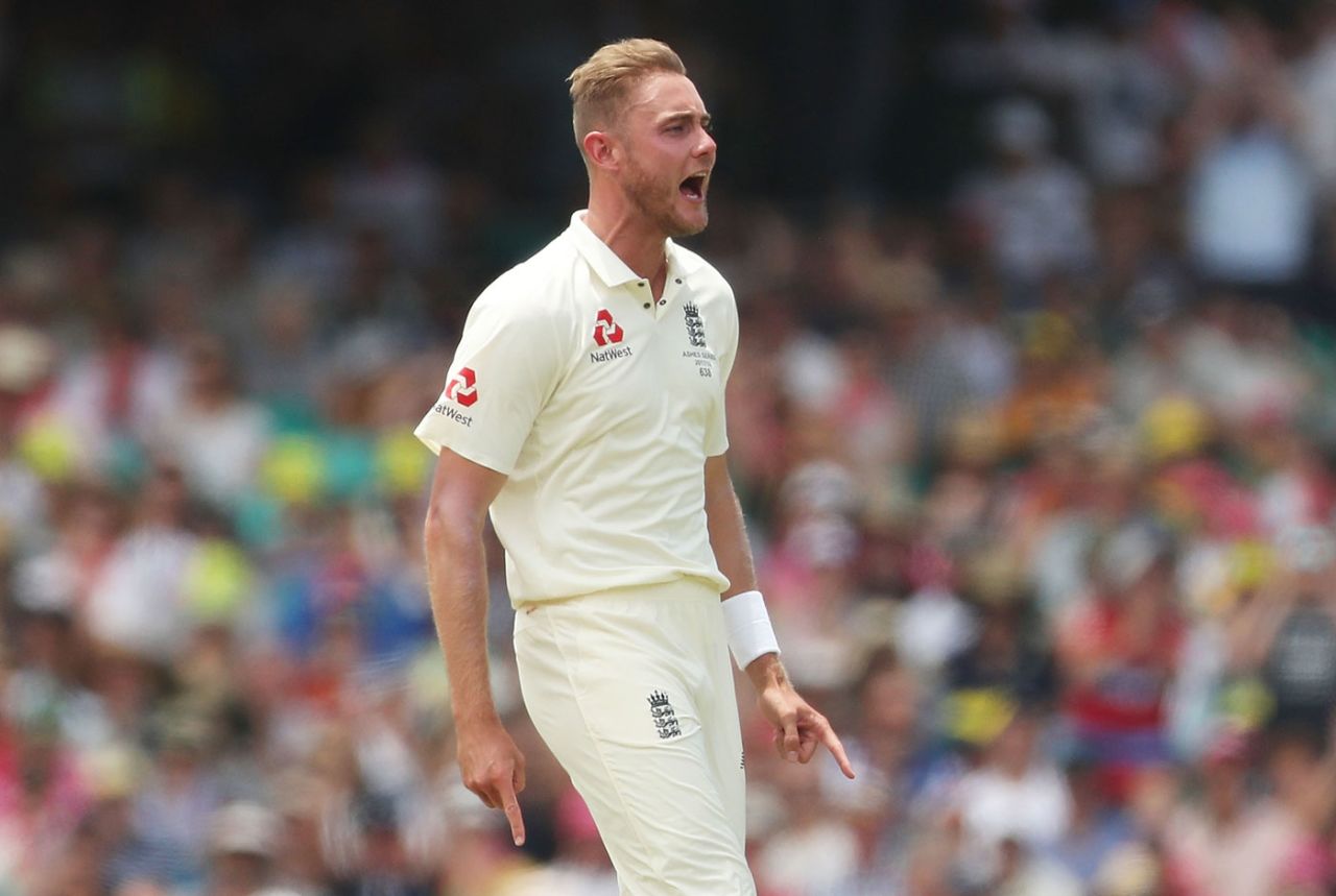 Stuart Broad struck in his first over, Australia v England, 5th Ashes Test, Sydney, 2nd day, January 5, 2018