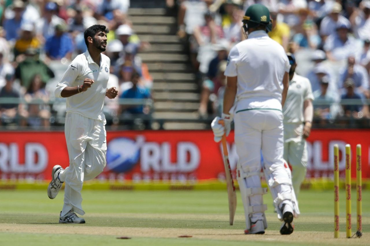AB de Villiers was Jasprit Bumrah's maiden Test wicket, South Africa v India, 1st Test, Cape Town, 1st day, January 5, 2017
