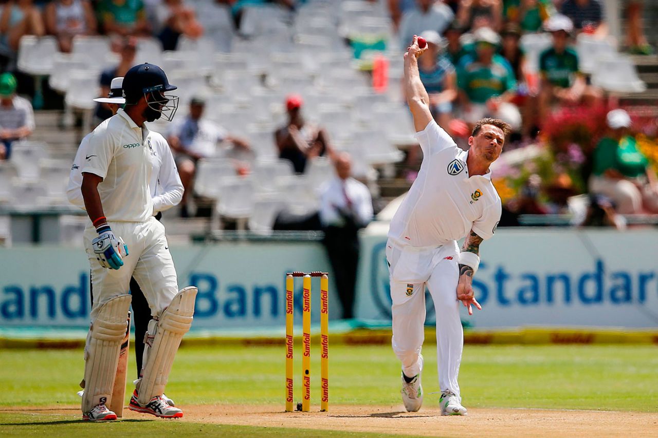 Dale Steyn sends one down,  South Africa v India, 1st Test, Cape Town, 2nd day, January 6, 2018