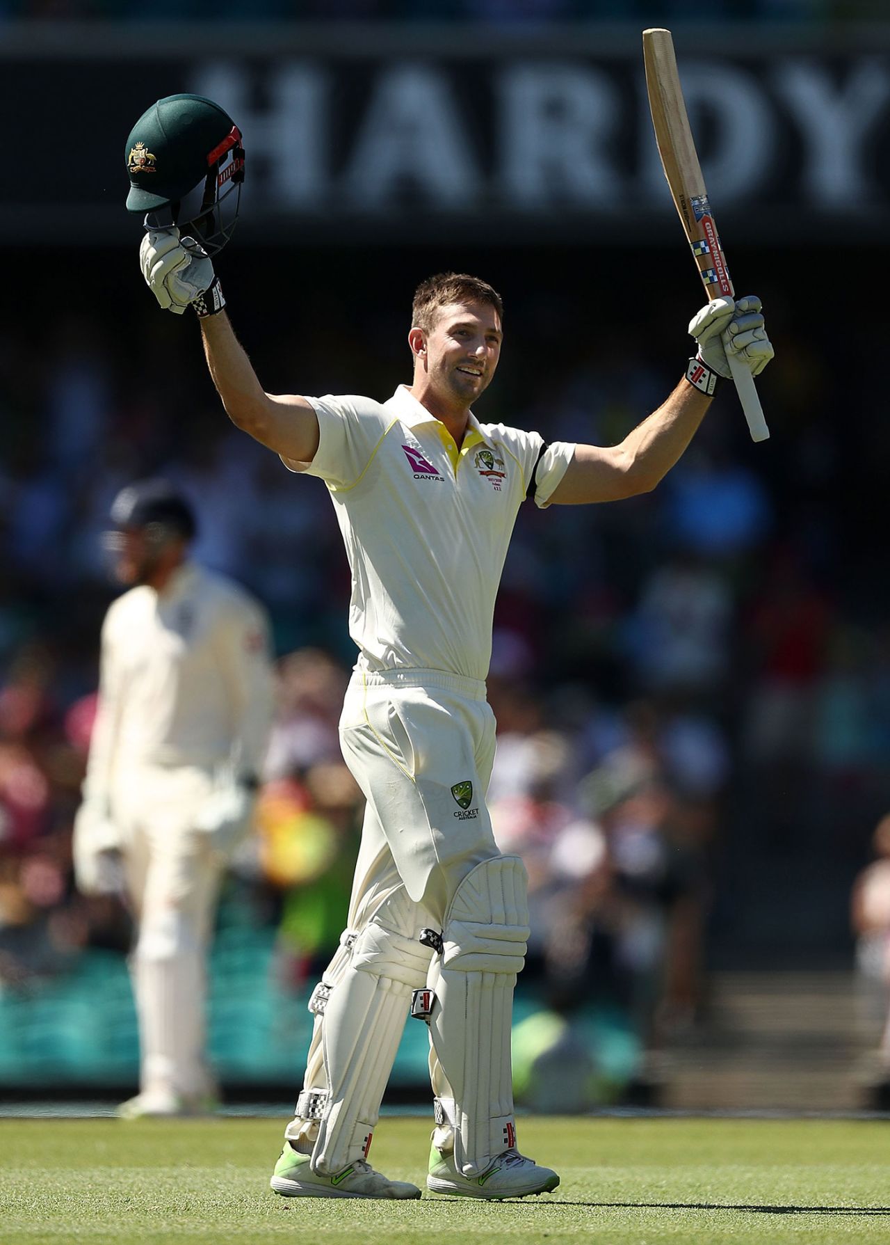 Shaun Marsh reached his hundred in the opening over of the day, Australia v England, 5th Test, Sydney, 4th day, January 7, 2018