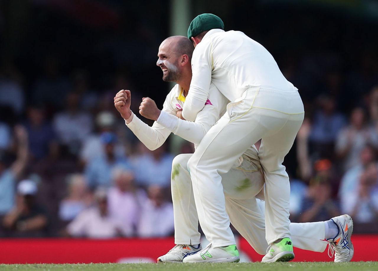 Nathan Lyon claimed the wicket of Dawid Malan lbw, Australia v England, 5th Test, Sydney, 4th day, January 7, 2018