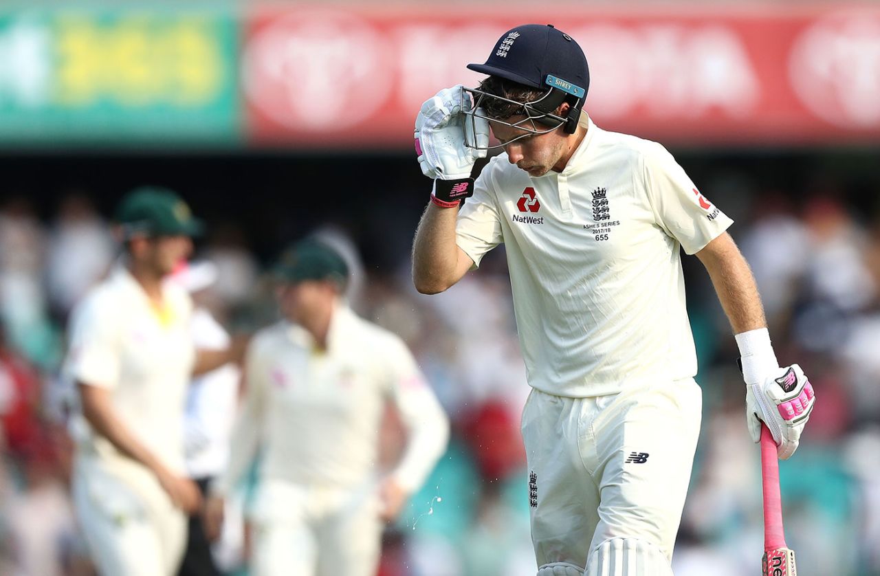 Joe Root batted throughout the final session on the fourth day, Australia v England, 5th Test, Sydney, 4th day, January 7, 2018