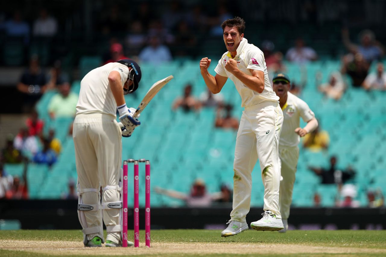 Pat Cummins trapped Jonny Bairstow lbw, Australia v England, 5th Test, Sydney, 5th day, January 8, 2018