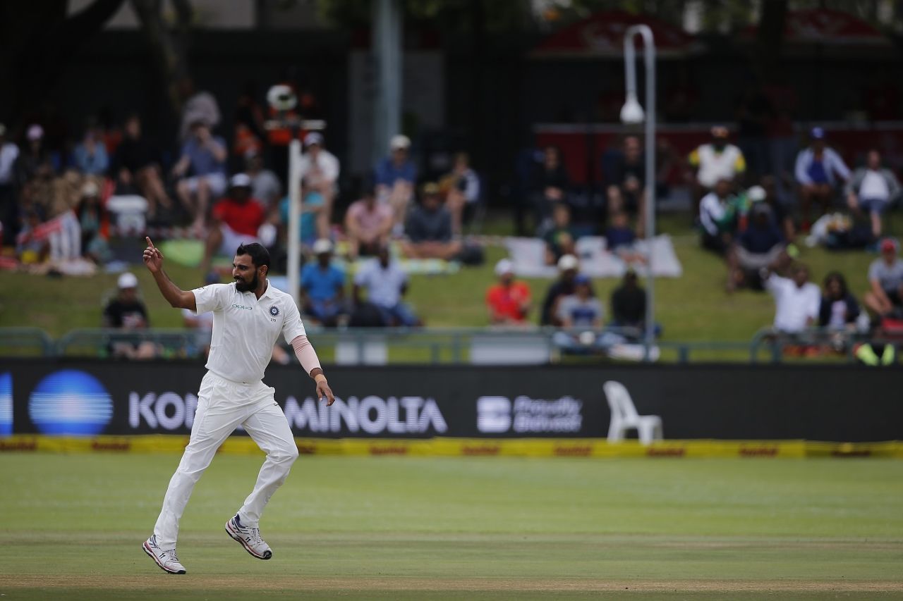 Mohammed Shami bowled an incisive spell on the fourth morning, South Africa v India, 1st Test, Cape Town, 4th day, January 8, 2018
