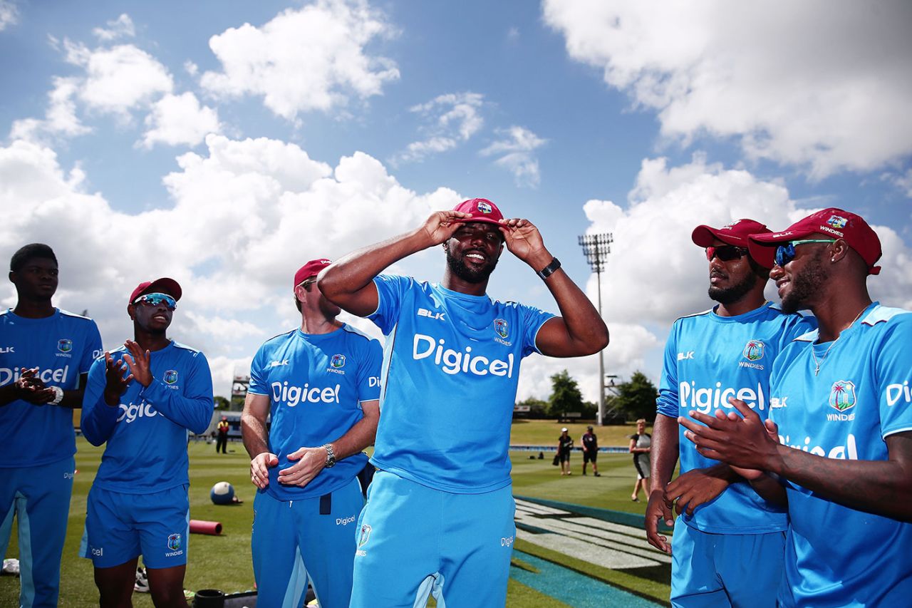 Raymon Reifer receives his Test cap, New Zealand v West Indies, second Test, day one, Hamilton,  December 9, 2017