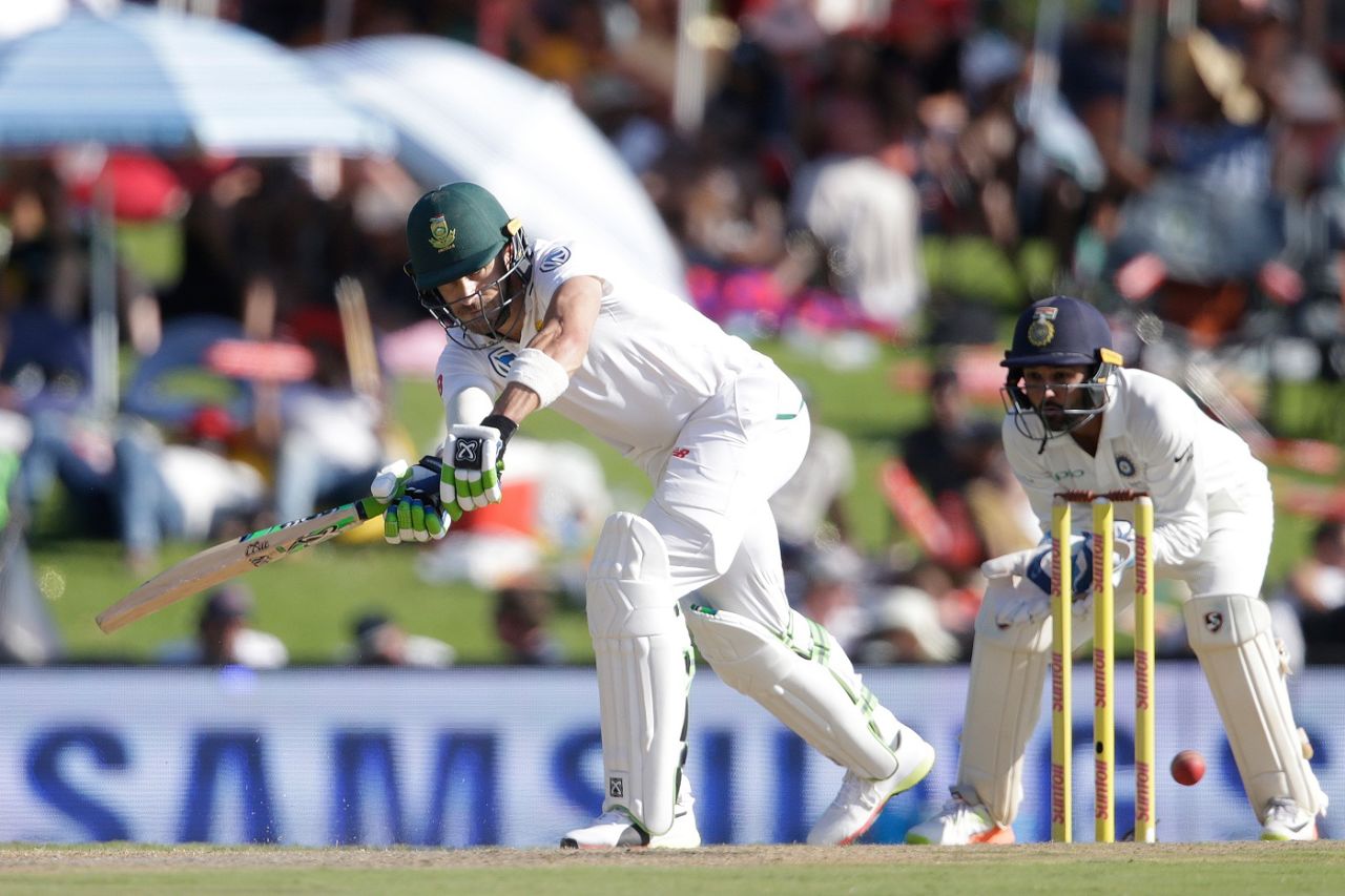 Faf du Plessis turns the ball towards the leg side, South Africa v India, 2nd Test, Centurion, 1st day, January 13, 2018
